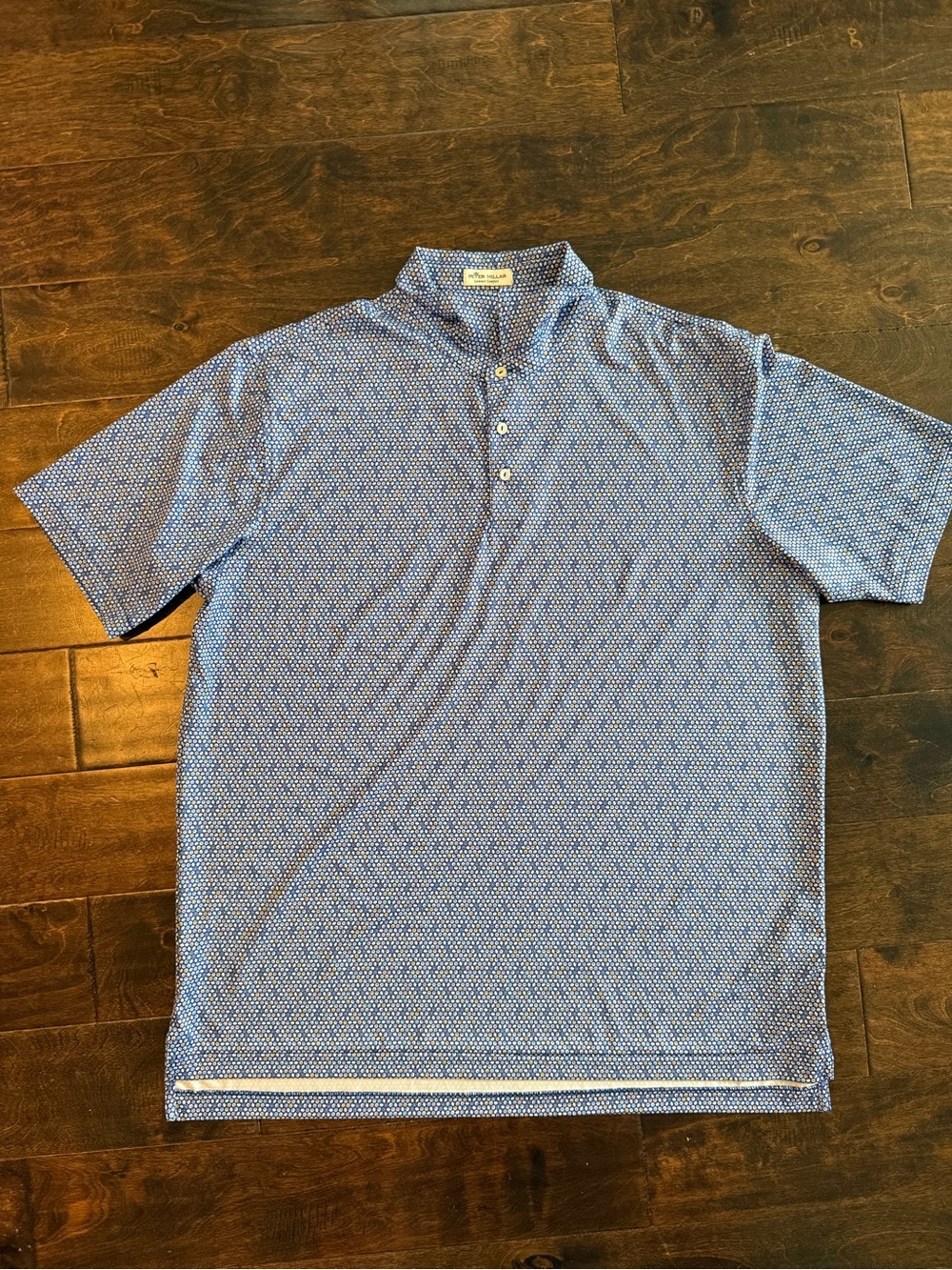 Peter Millar Light Blue Geo-Print Polo